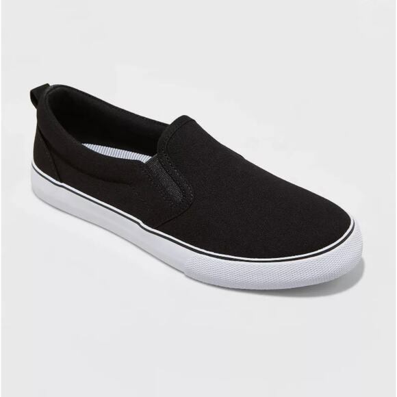 A New Day Black Millie Twin Gore Slip-On Sneakers Size 10 - Picture 1 of 7